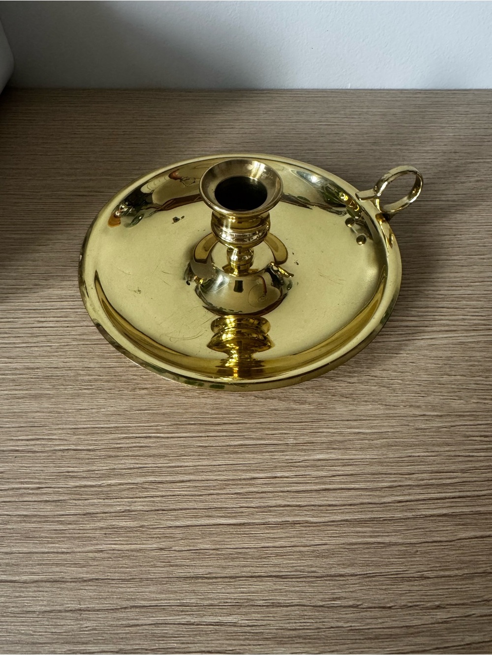 Brass Chamberstick Candle Holder - Gold Finish